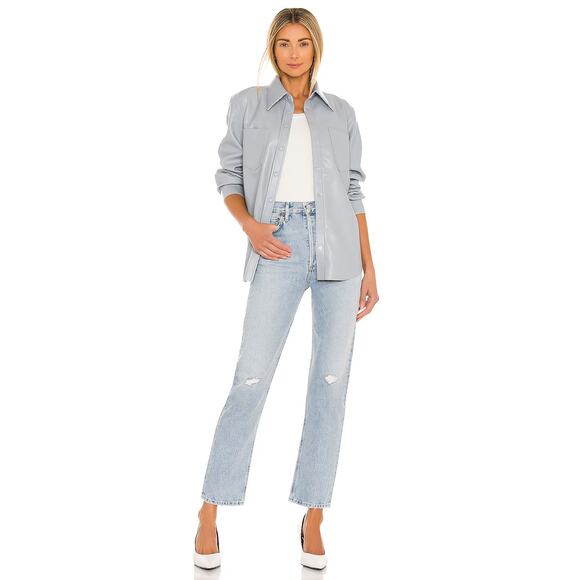 AGOLDE 90s Pinch Waist‎ Distressed Button fly Straight Leg Jeans Blue Size 26 - Picture 1 of 11